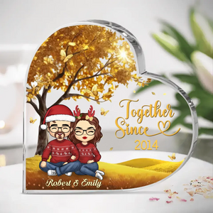 Love Is Best Shared As A Couple
 - Couple Personalized Custom Heart Shaped Acrylic Plaque - Christmas Gift For Husband Wife, Anniversary