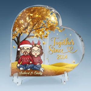 Love Is Best Shared As A Couple
 - Couple Personalized Custom Heart Shaped Acrylic Plaque - Christmas Gift For Husband Wife, Anniversary