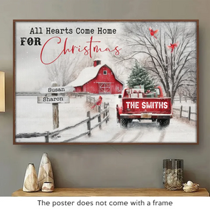 All Roads Lead Home At Christmas - Family Personalized Custom Horizontal Poster - Christmas Gift For Family Members