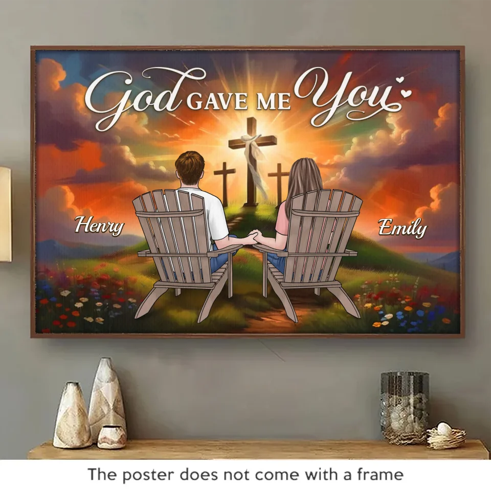Favorite Person, Favorite Place - Couple Personalized Custom Horizontal Poster - Gift For Husband Wife, Anniversary