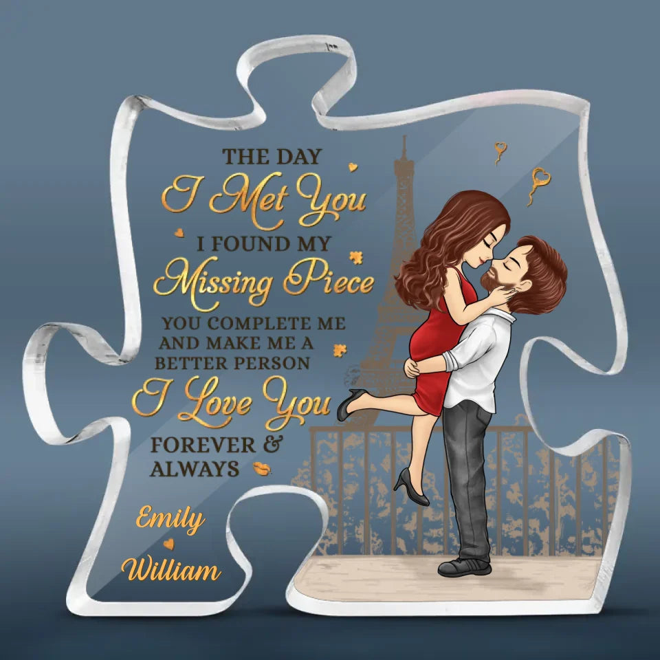 Thank You For Being Such An Important Piece Of My Life - Couple Personalized Custom Puzzle Shaped Acrylic Plaque - Gift For Husband Wife, Anniversary