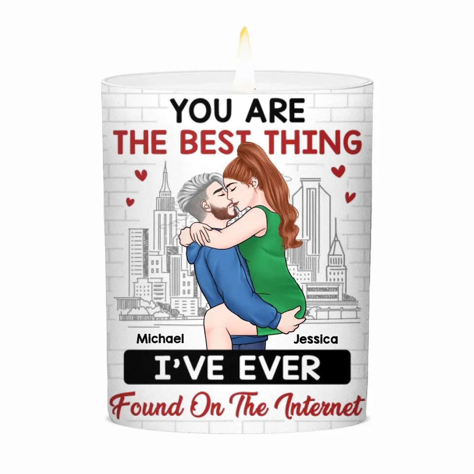 I Love You More Than Pizza - Couple Personalized Custom Smokeless Scented Candle - Christmas Gift For Husband Wife, Anniversary