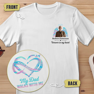 Custom Photo Your Wings Were Ready But My Heart Was Not - Memorial Personalized Custom Back And Front Printed Unisex T-shirt - Sympathy Gift For Family Members