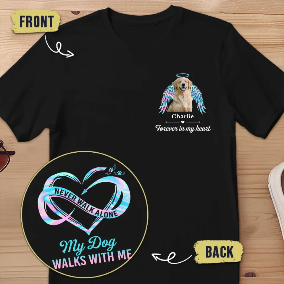 Custom Photo Forever In My Heart - Memorial Personalized Custom Back And Front Printed Unisex T-shirt - Sympathy Gift For Pet Owners, Pet Lovers