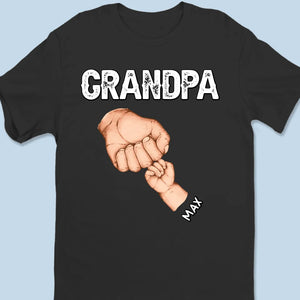 Grandpa Hold Their Children's Hands For A Short While, But Their Hearts Forever - Family Personalized Custom Unisex T-shirt, Premium T-shirt, Hoodie - Gift For Grandpa