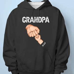 Grandpa Hold Their Children's Hands For A Short While, But Their Hearts Forever - Family Personalized Custom Unisex T-shirt, Premium T-shirt, Hoodie - Gift For Grandpa