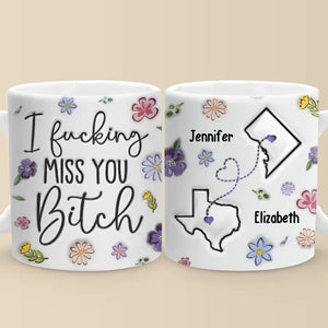 True Friendship Doesn’t Fade With Distance - Bestie Personalized Custom 3D Inflated Effect Printed Mug - Christmas Gift For Best Friends, BFF, Sisters