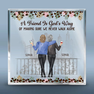 A True Friendship Is A Journey Without An End - Bestie Personalized Custom Square Shaped Acrylic Plaque - Gift For Best Friends, BFF, Sisters