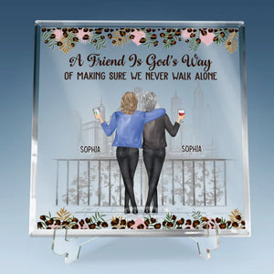 A True Friendship Is A Journey Without An End - Bestie Personalized Custom Square Shaped Acrylic Plaque - Gift For Best Friends, BFF, Sisters