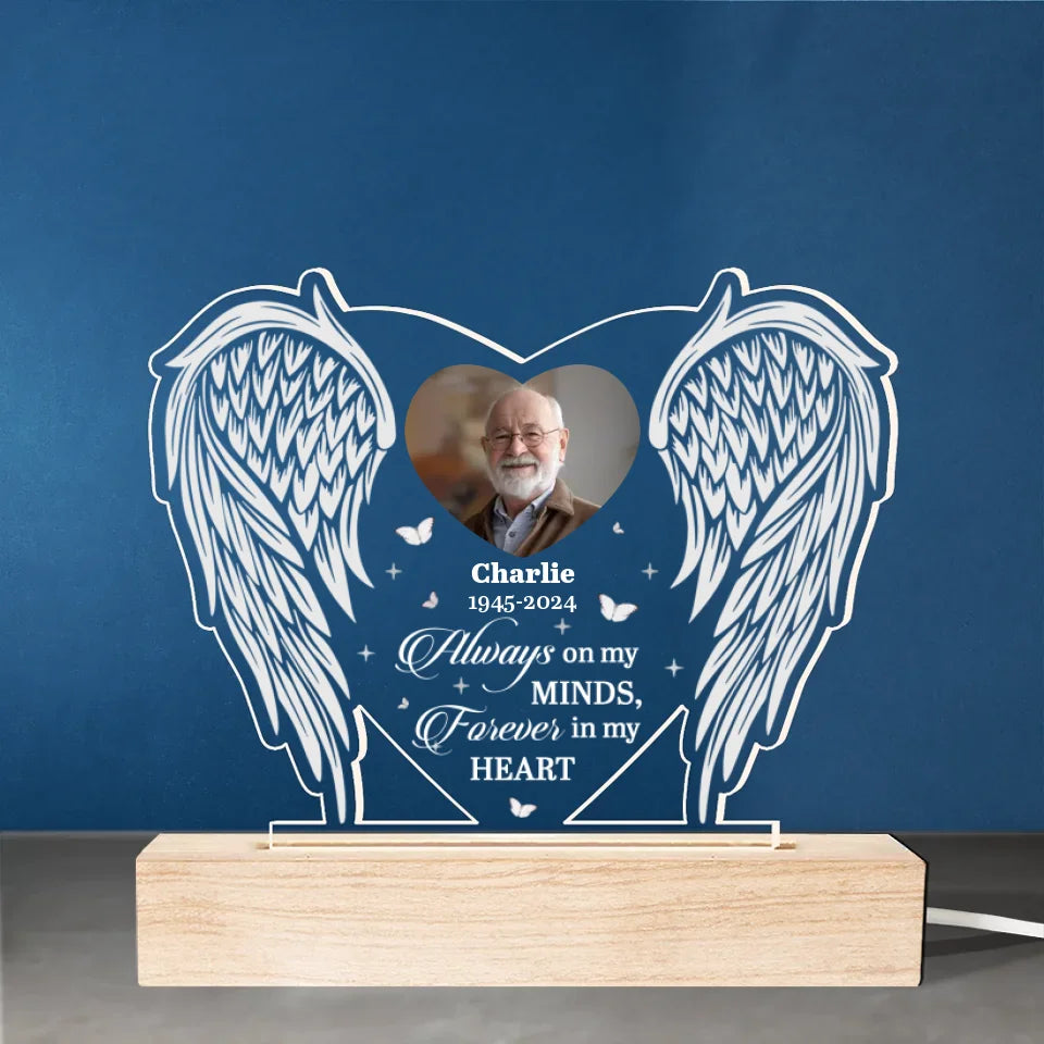 Custom Photo Resting Where No Shadows Fall - Memorial Personalized Custom Shaped 3D LED Light - Sympathy Gift, Christmas Gift For Family Members