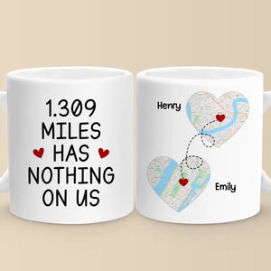 Location Map I Exist In Two Places, Here And Where You Are - Couple Personalized Custom Map Mug - Map Art, Christmas Gift For Husband Wife, Anniversary