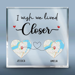 Location Map No Friendship Is An Accident - Bestie Personalized Custom Map Square Shaped Acrylic Plaque - Map Art, Gift For Best Friends, BFF, Sisters, Long Distance Relationship