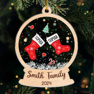 Enjoy The Holiday With My Family - Family Personalized Custom Ornament - Acrylic Custom Shaped - Christmas Gift For Family Members