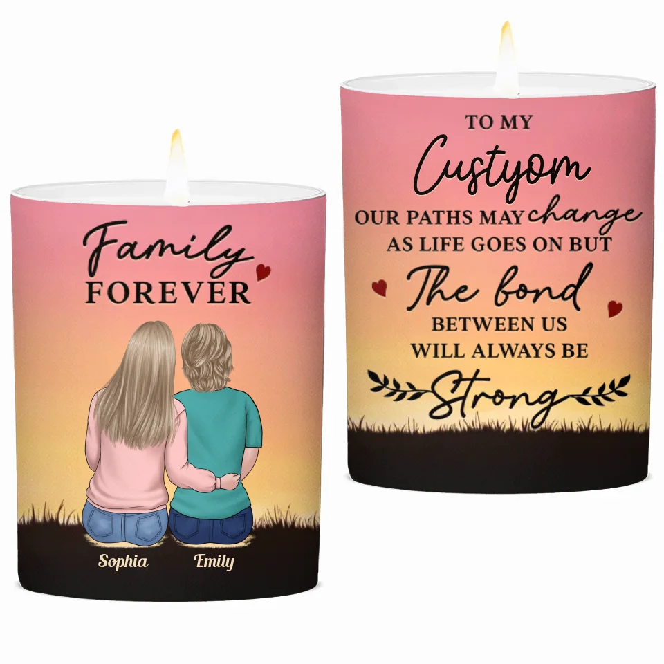 Family Forever - Bestie Personalized Custom Smokeless Scented Candle - Christmas Gift For Family Members, Best Friends, BFF, Sisters