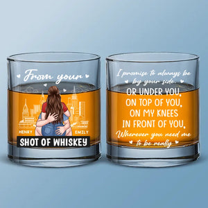 Your Embrace Is My Safe Haven - Couple Personalized Custom Whiskey Glass - Gift For Husband Wife, Anniversary