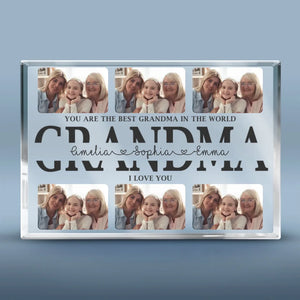 Custom Photo You Are The Best Grandma In The World - Family Personalized Custom Rectangle Shaped Acrylic Plaque - Gift For Mom, Grandma