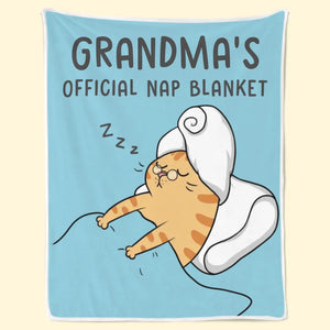 Mom's Official Nap Blanket - Family Personalized Custom Blanket - Gift For Family Members