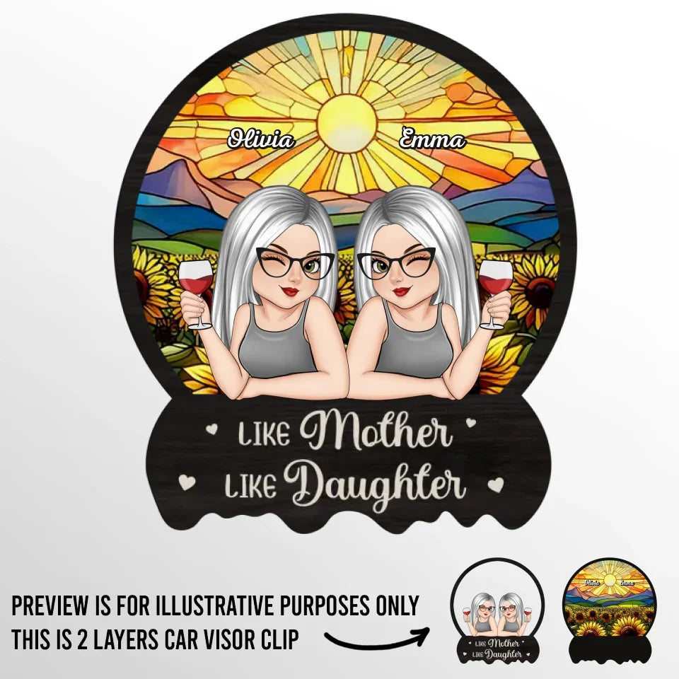 My Mom, My Hero, My Guide - Family Personalized Custom Car Visor Clip - Gift For Mom, Daughter