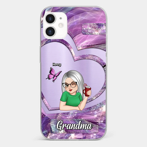 There's No Place Like Home Except Grandma's - Family Personalized Custom Clear Phone Case - Gift For Grandma