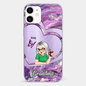 There's No Place Like Home Except Grandma's - Family Personalized Custom Clear Phone Case - Gift For Grandma