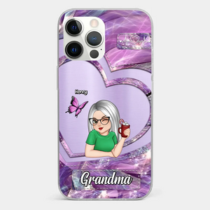 There's No Place Like Home Except Grandma's - Family Personalized Custom Clear Phone Case - Gift For Grandma