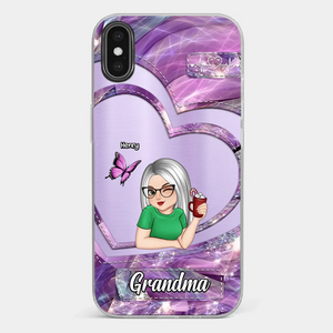 There's No Place Like Home Except Grandma's - Family Personalized Custom Clear Phone Case - Gift For Grandma