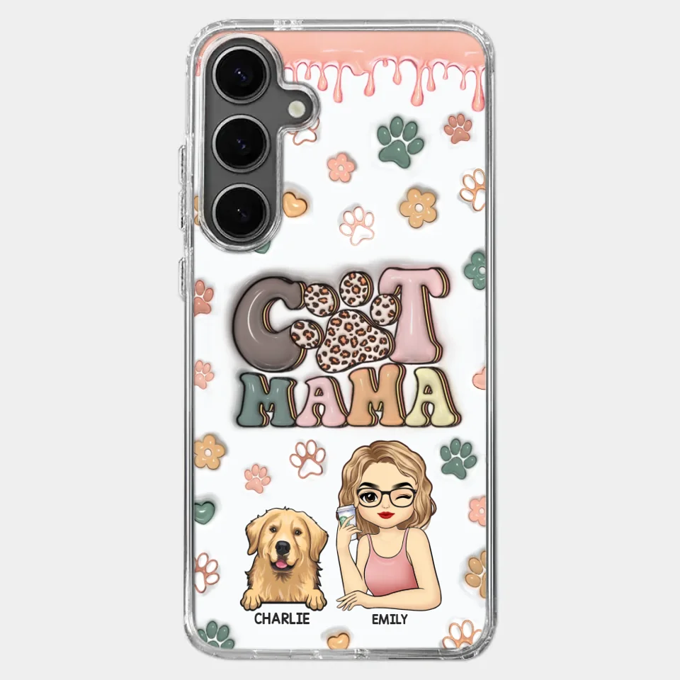 Dog Mom For Life - Dog & Cat Personalized Custom 3D Inflated Effect Printed Clear Phone Case - Gift For Pet Owners, Pet Lovers
