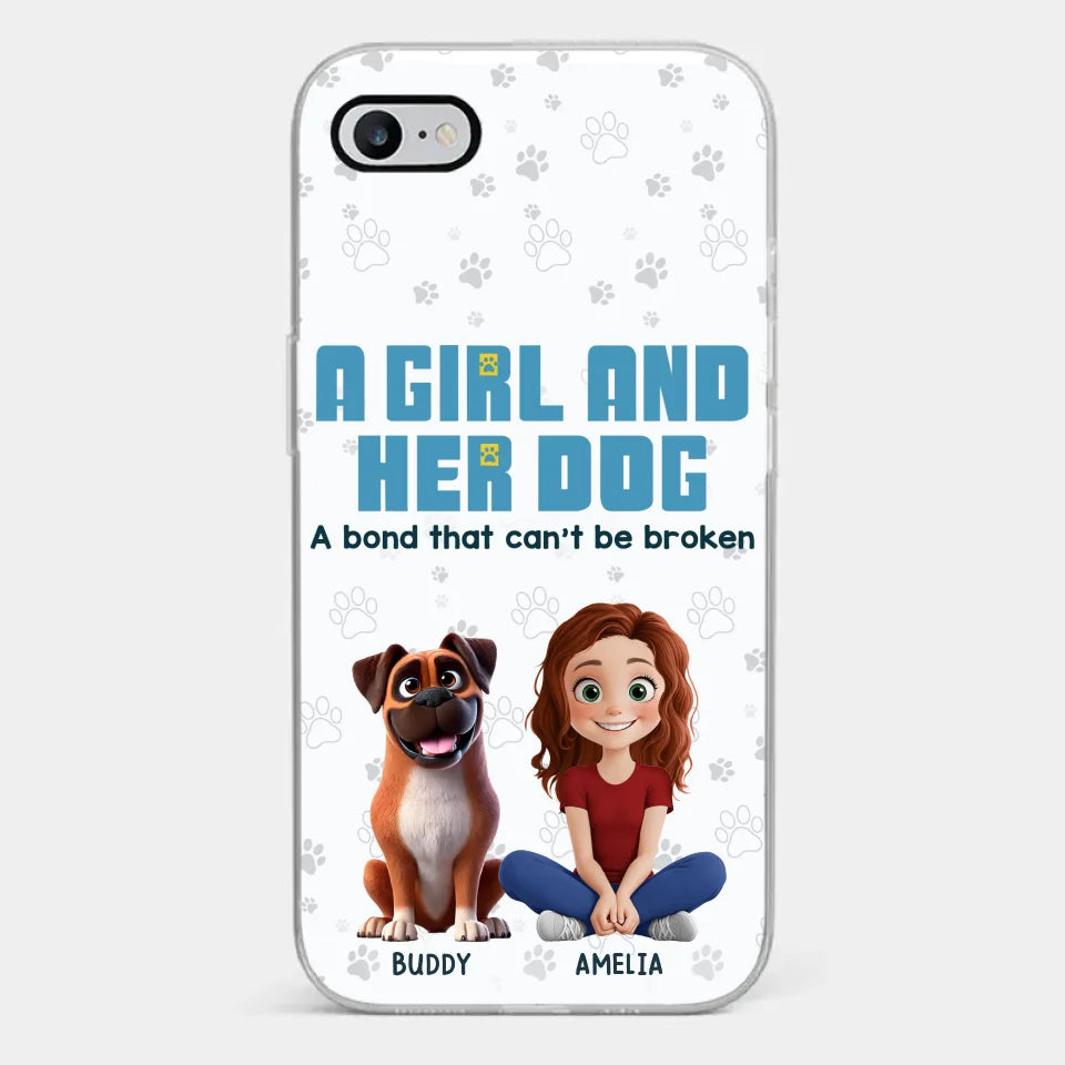 A Girl And Her Dogs - Dog Personalized Custom Clear Phone Case - Gift For Pet Owners, Pet Lovers