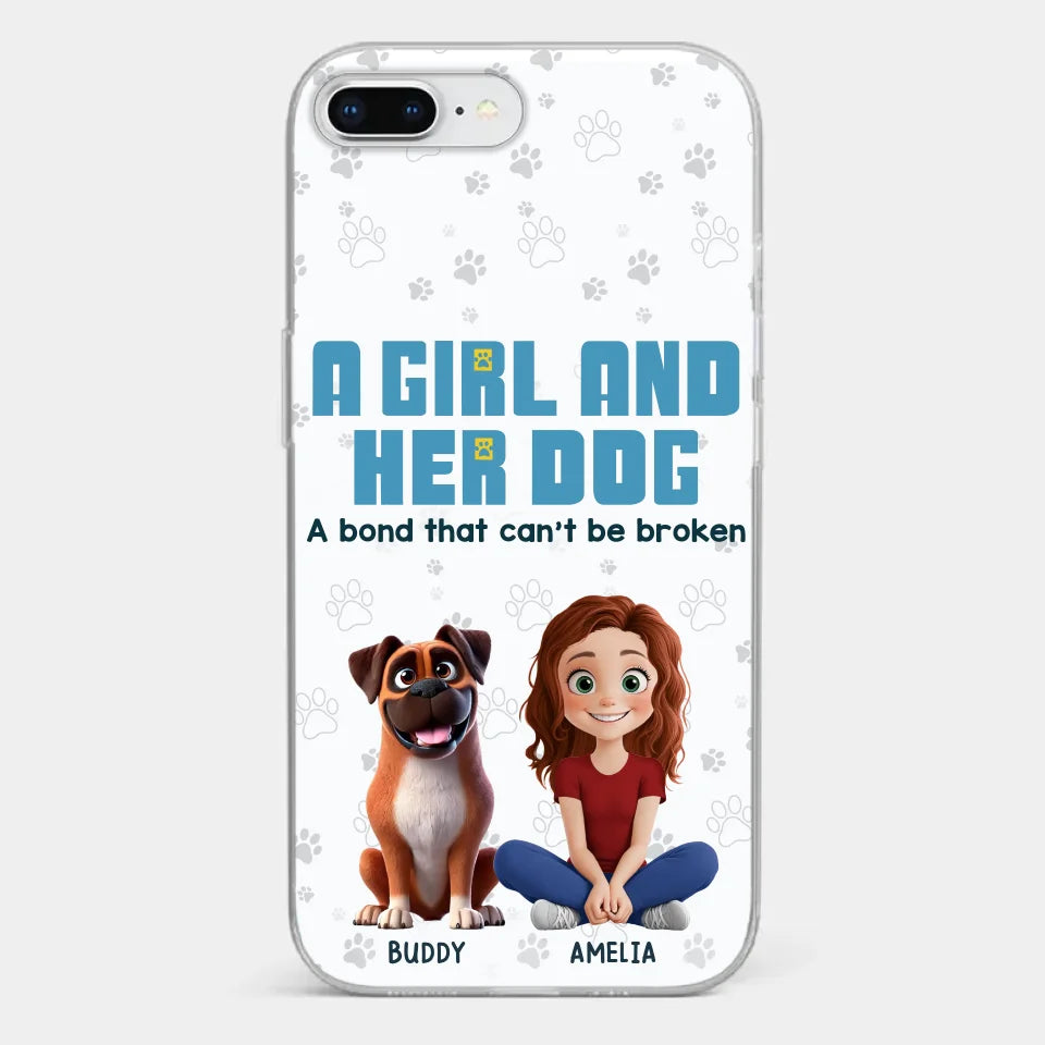 A Girl And Her Dogs - Dog Personalized Custom Clear Phone Case - Gift For Pet Owners, Pet Lovers