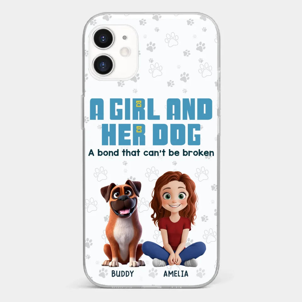 A Girl And Her Dogs - Dog Personalized Custom Clear Phone Case - Gift For Pet Owners, Pet Lovers