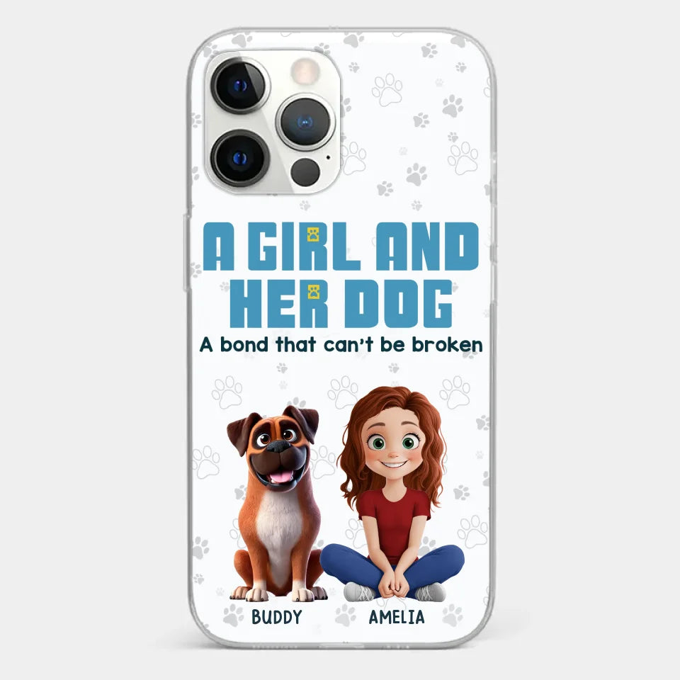 A Girl And Her Dogs - Dog Personalized Custom Clear Phone Case - Gift For Pet Owners, Pet Lovers