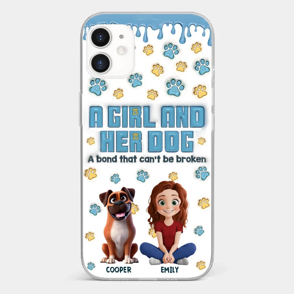 A Bond That Can't Be Broken - Dog Personalized Custom 3D Inflated Effect Printed Clear Phone Case - Gift For Pet Owners, Pet Lovers