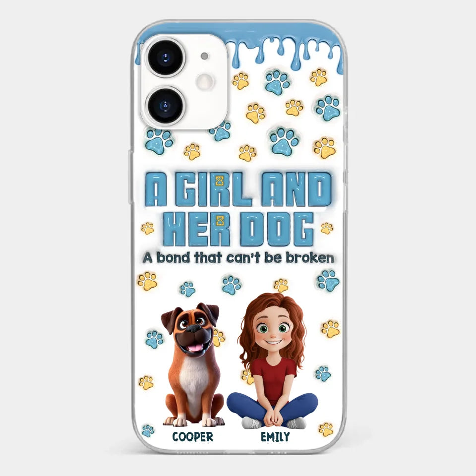 A Bond That Can't Be Broken - Dog Personalized Custom 3D Inflated Effect Printed Clear Phone Case - Gift For Pet Owners, Pet Lovers