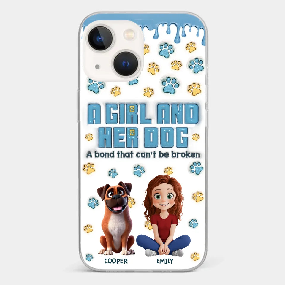A Bond That Can't Be Broken - Dog Personalized Custom 3D Inflated Effect Printed Clear Phone Case - Gift For Pet Owners, Pet Lovers