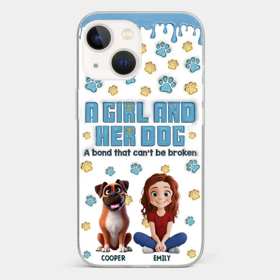 A Bond That Can't Be Broken - Dog Personalized Custom 3D Inflated Effect Printed Clear Phone Case - Gift For Pet Owners, Pet Lovers
