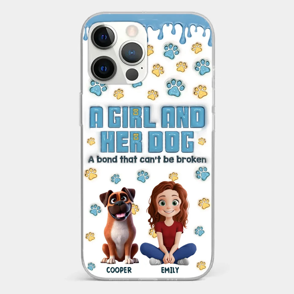 A Bond That Can't Be Broken - Dog Personalized Custom 3D Inflated Effect Printed Clear Phone Case - Gift For Pet Owners, Pet Lovers