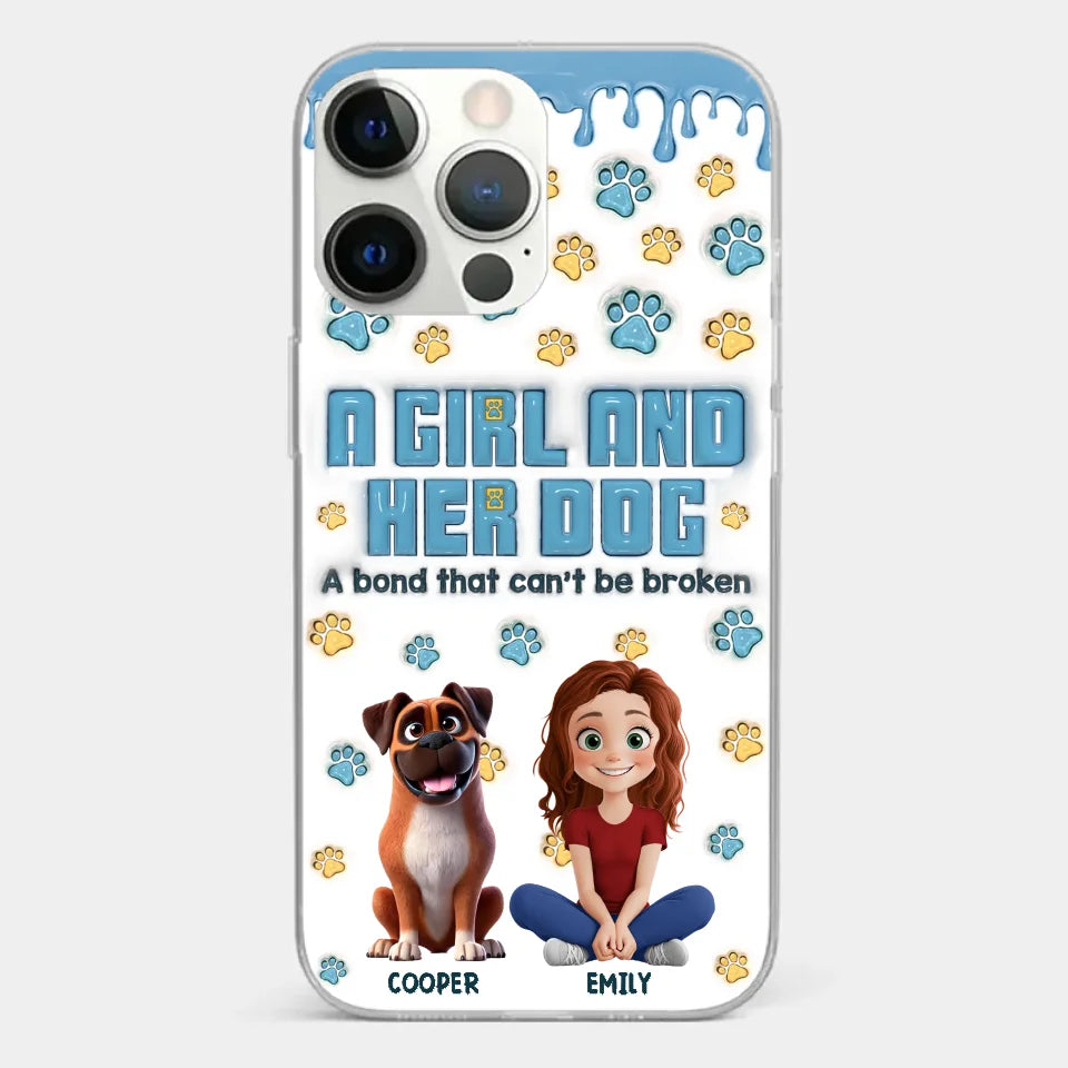 A Bond That Can't Be Broken - Dog Personalized Custom 3D Inflated Effect Printed Clear Phone Case - Gift For Pet Owners, Pet Lovers
