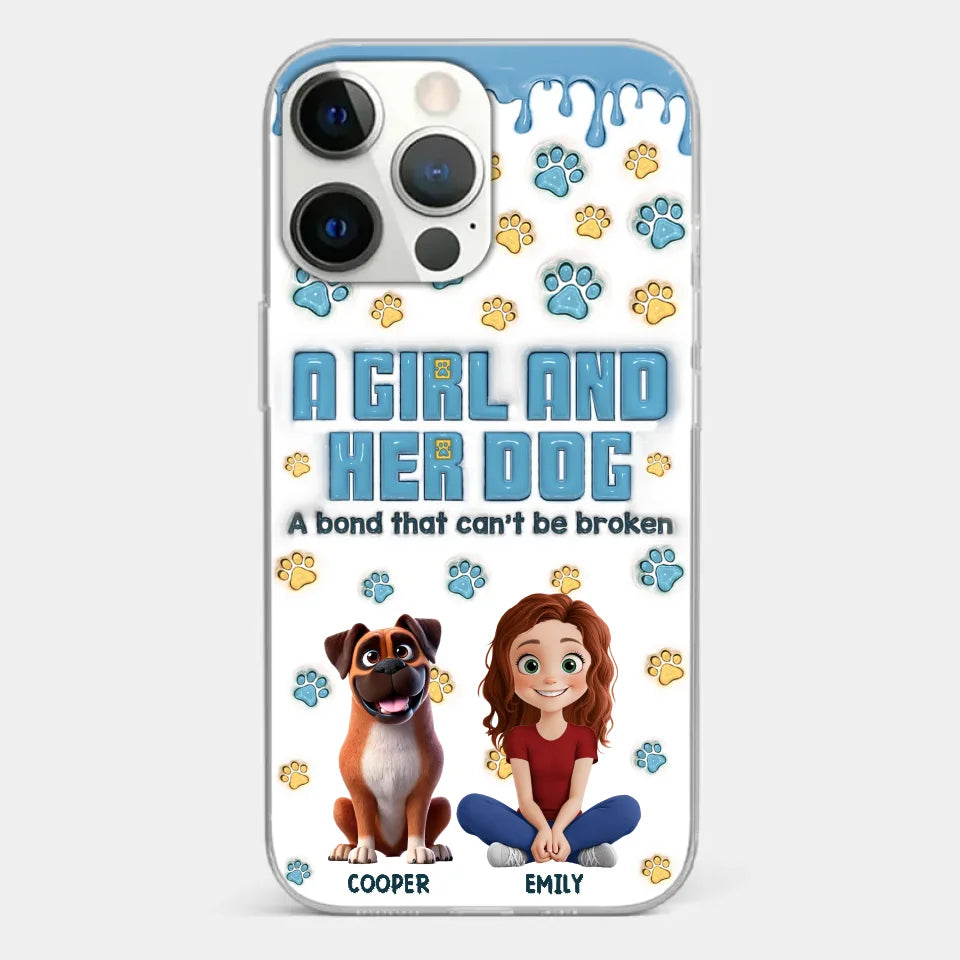 A Bond That Can't Be Broken - Dog Personalized Custom 3D Inflated Effect Printed Clear Phone Case - Gift For Pet Owners, Pet Lovers