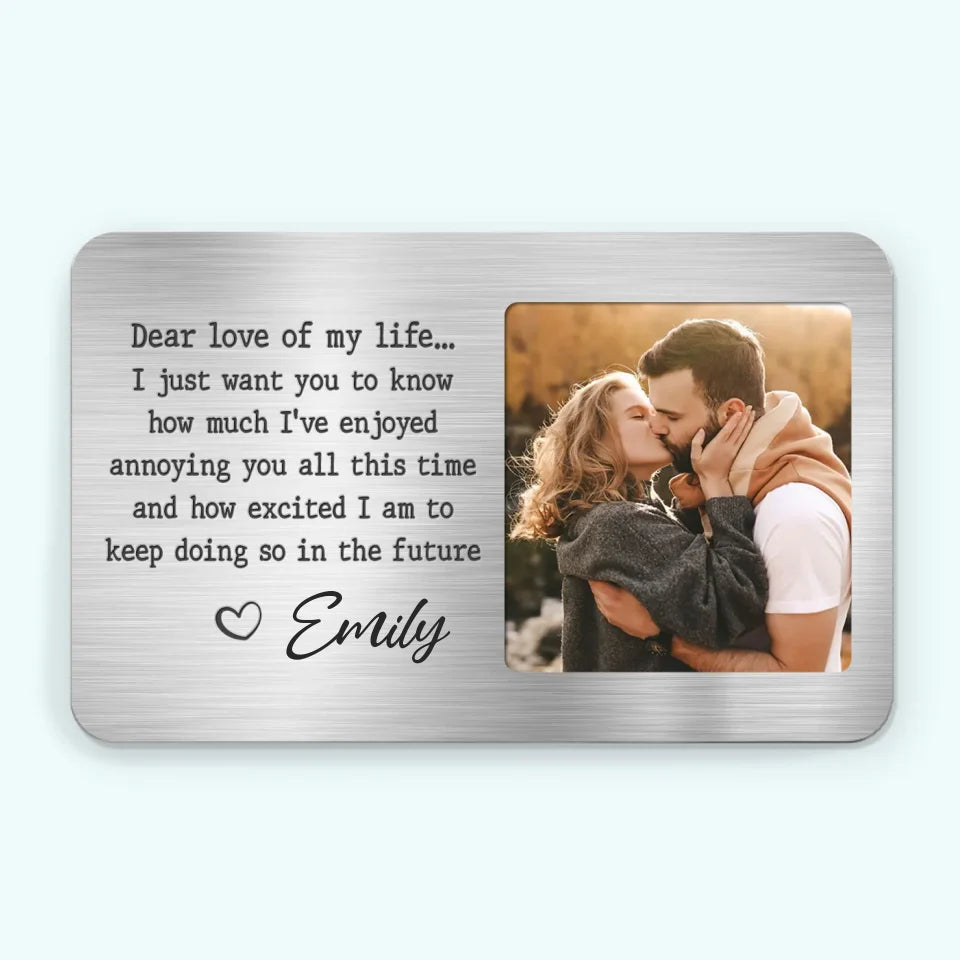 Custom Photo Every Love Story Is Beautiful, But Ours Is My Favorite - Couple Personalized Custom Aluminum Wallet Card - Gift For Husband Wife, Anniversary