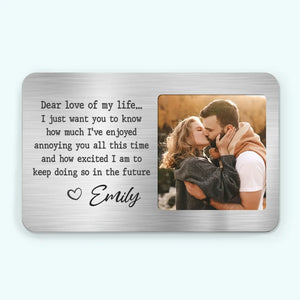 Custom Photo Every Love Story Is Beautiful, But Ours Is My Favorite - Couple Personalized Custom Aluminum Wallet Card - Gift For Husband Wife, Anniversary