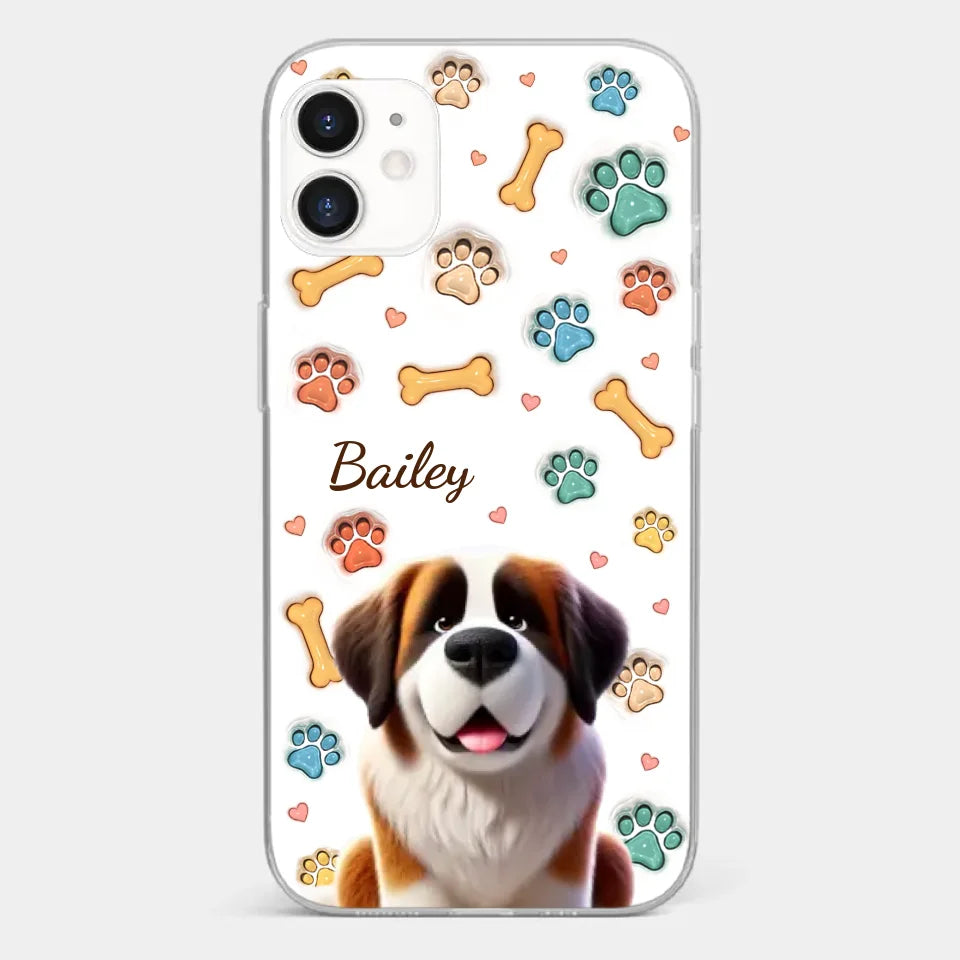 Furry Friends, Forever Loved - Dog Personalized Custom 3D Inflated Effect Printed Clear Phone Case - Gift For Pet Owners, Pet Lovers
