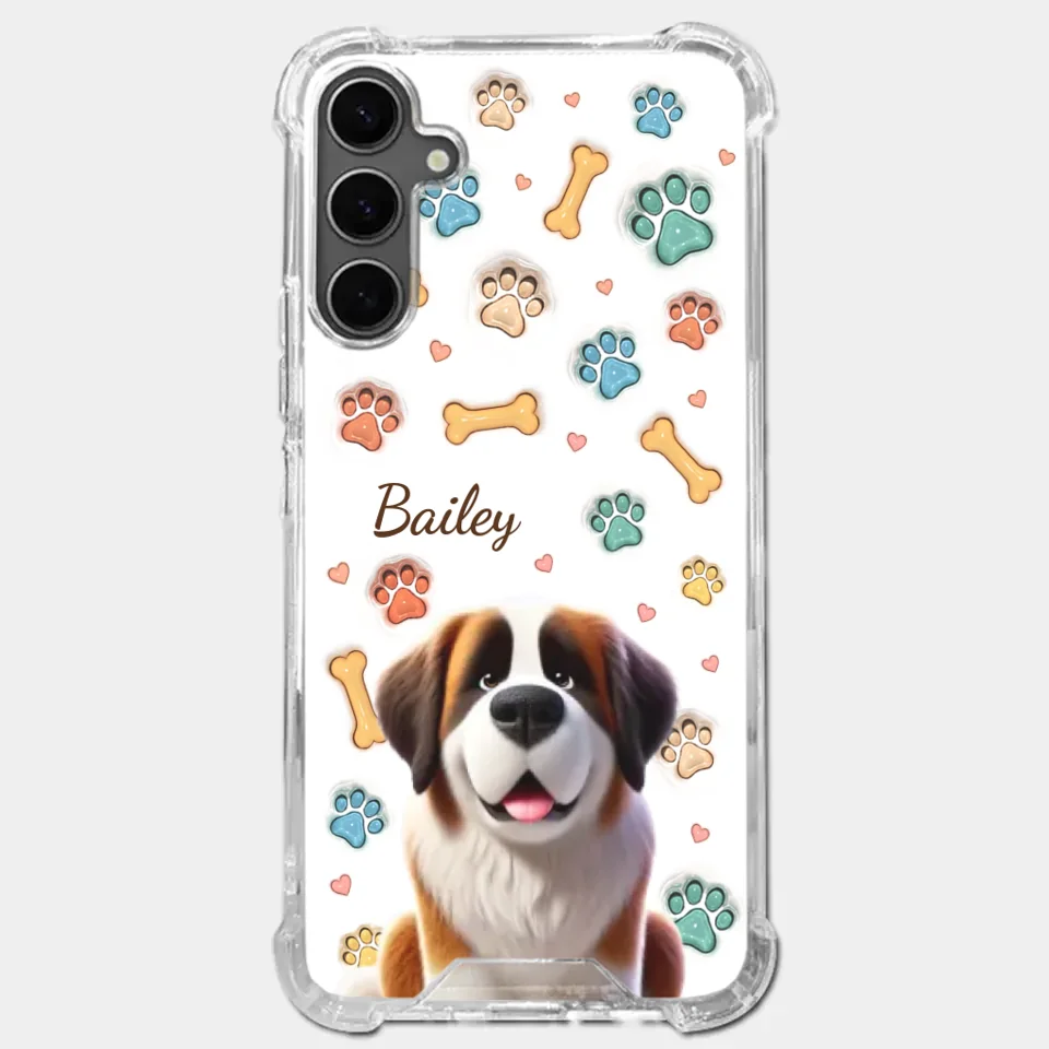 Furry Friends, Forever Loved - Dog Personalized Custom 3D Inflated Effect Printed Clear Phone Case - Gift For Pet Owners, Pet Lovers