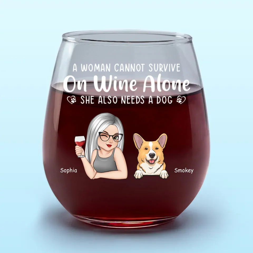 Wine Fills The Glass, A Dog Fills The Heart - Dog Personalized Custom Wine Glass - Gift For Pet Owners, Pet Lovers