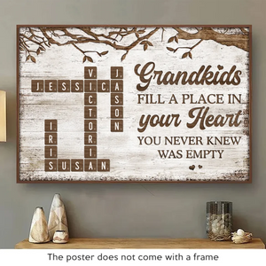 Grandchildren Make Life More Grand - Family Personalized Custom Horizontal Poster - Gift For Grandma, Grandpa, Grandkid