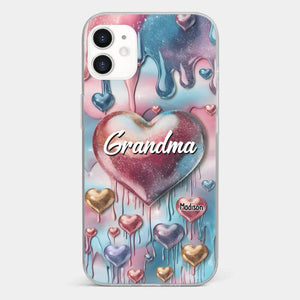 Forever In Grandmother's Heart - Family Personalized Custom 3D Inflated Effect Printed Clear Phone Case - Gift For Mom, Grandma