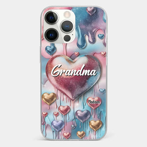 Forever In Grandmother's Heart - Family Personalized Custom 3D Inflated Effect Printed Clear Phone Case - Gift For Mom, Grandma