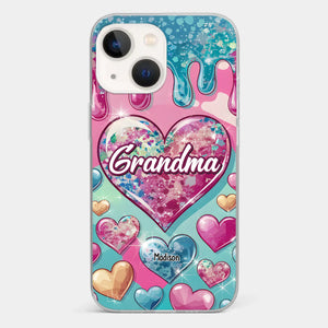 A Grandmother’s Heart Holds Forever Love - Family Personalized Custom 3D Inflated Effect Printed Clear Phone Case - Gift For Mom, Grandma