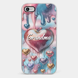 Forever In Grandmother's Heart - Family Personalized Custom 3D Inflated Effect Printed Clear Phone Case - Gift For Mom, Grandma