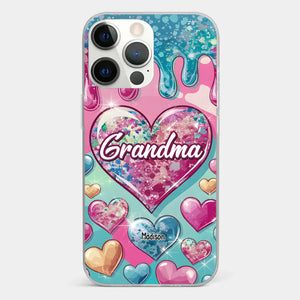 A Grandmother’s Heart Holds Forever Love - Family Personalized Custom 3D Inflated Effect Printed Clear Phone Case - Gift For Mom, Grandma