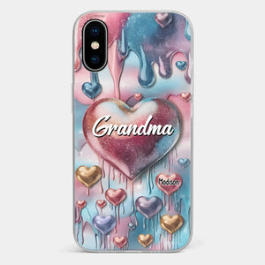 Forever In Grandmother's Heart - Family Personalized Custom 3D Inflated Effect Printed Clear Phone Case - Gift For Mom, Grandma